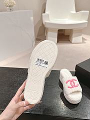 Okify Chanel White And Pink Fur Slippers 34-42 - 4