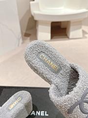 Okify Chanel Grey/Gray Fur Slippers 34-42 - 4