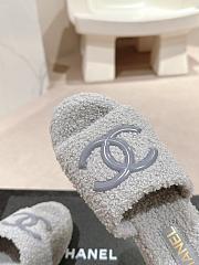 Okify Chanel Grey/Gray Fur Slippers 34-42 - 3