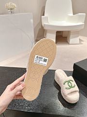 Okify Chanel White and Green Fur Slippers 34-42 - 2