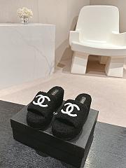 Okify Chanel Black Fur Slippers 34-42 - 1