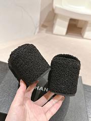 Okify Chanel Black Fur Slippers 34-42 - 4