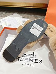 Okify Hermes Oran Light Brown Wool Slippers 35-42 - 2