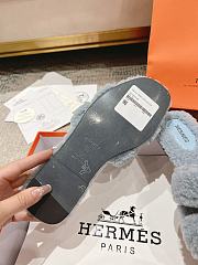 Okify Hermes Oran Grey/Gray Wool Slippers 35-42 - 3