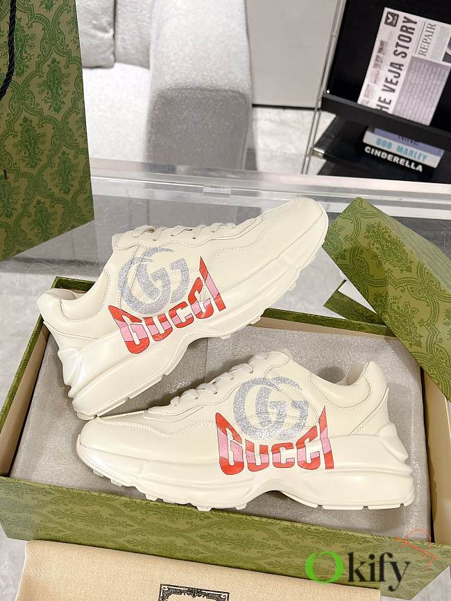 Okify Gucci Rhyton White Trainers/Sneakers 35-45 - 1