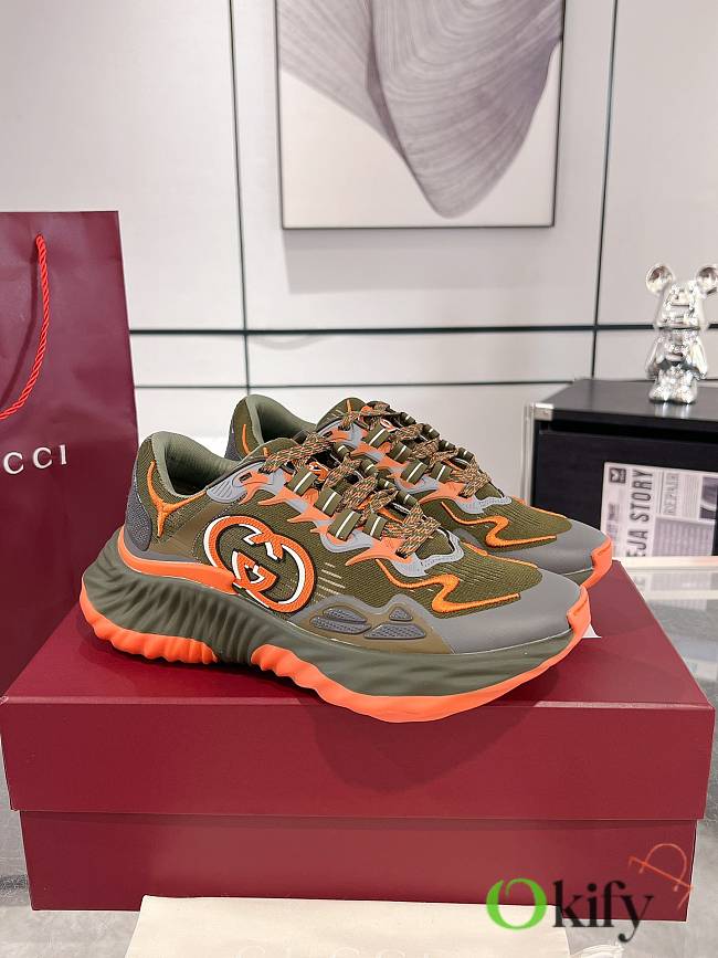 Okify Gucci Ripple Orange and Green Sneakers/Trainers 35-45 - 1