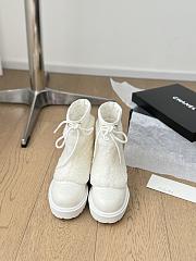 Okify Chanel White Sheepskin Fur Snow Boots 35-40 - 1