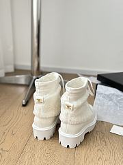 Okify Chanel White Sheepskin Fur Snow Boots 35-40 - 2