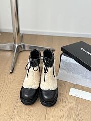 Okify Chanel Black and Beige Sheepskin Fur Snow Boots 35-40 - 1