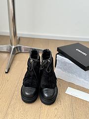 Okify Chanel Black Sheepskin Fur Snow Boots 35-40 - 1