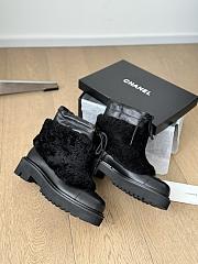 Okify Chanel Black Sheepskin Fur Snow Boots 35-40 - 2