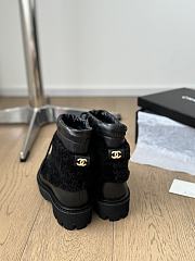 Okify Chanel Black Sheepskin Fur Snow Boots 35-40 - 4