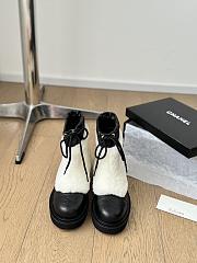 Okify Chanel Black and White Sheepskin Fur Snow Boots 35-40 - 1