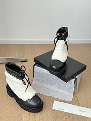 Okify Chanel Black and White Sheepskin Fur Snow Boots 35-40 - 4