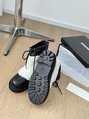 Okify Chanel Black and White Sheepskin Fur Snow Boots 35-40 - 3