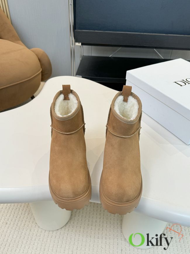 Okify Dior Beige Suede Snow Boots 35-42 - 1