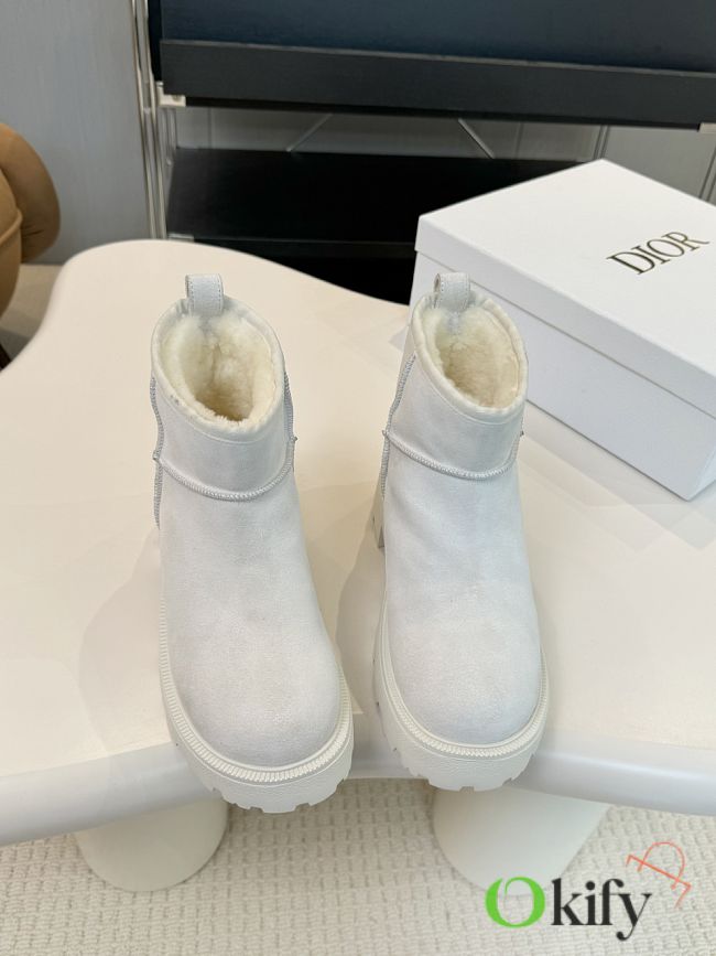 Okify Dior White Suede Snow Boots 35-42 - 1