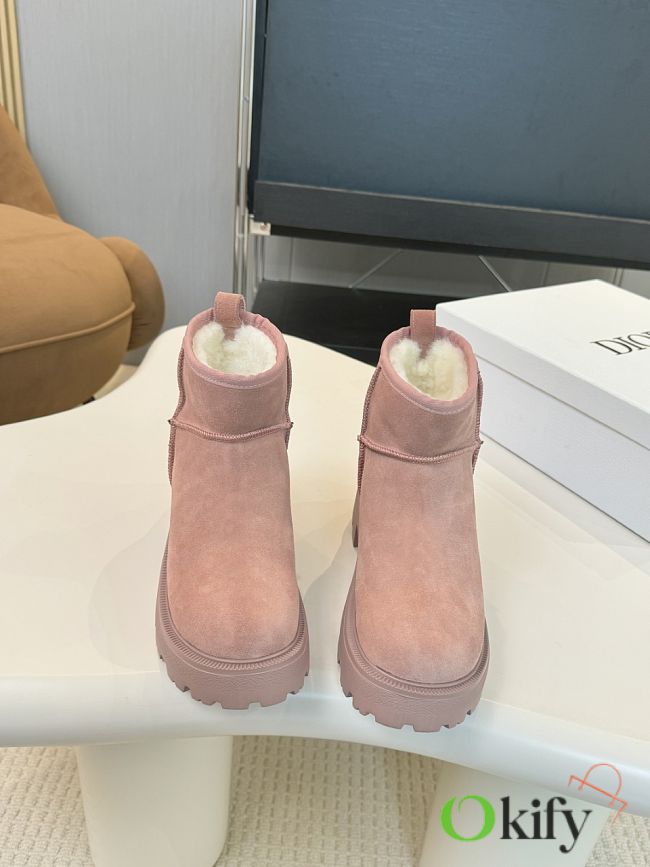 Okify Dior Pink Suede Snow Boots 35-42 - 1