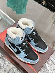 Okify Nike x Air Jordan Black and Light Blue Sneakers/Trainers 35-45 - 4