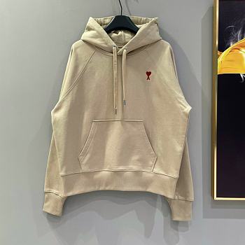 Okify Ami Beige Hoodie with Heart Logo S-XL