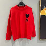 Okify Ami Red Sweater with Heart Logo XS-L - 1