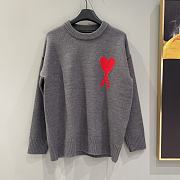 Okify Ami Grey/Gray Sweater with Heart Logo XS-L - 1