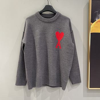 Okify Ami Grey/Gray Sweater with Heart Logo XS-L