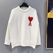 Okify Ami White Sweater with Heart Logo XS-L - 1