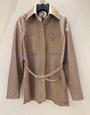 Okify Fendi Leather Collar Detachable Jacket SML - 1