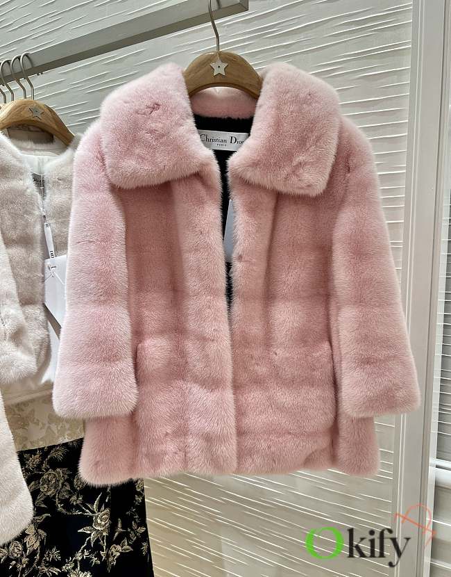 Okify Dior Short Pink Mink Jacket SML - 1