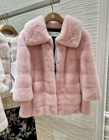 Okify Dior Short Pink Mink Jacket SML