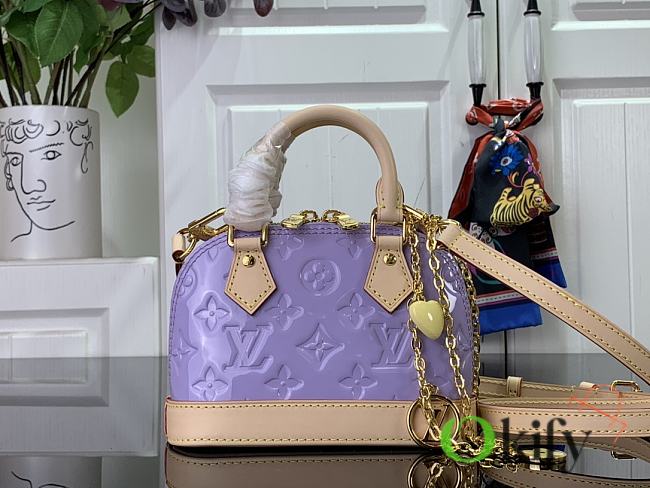 Okify Louis Vuitton Nano Alma Handbag In Purple 18 x 12 x 8 cm - 1