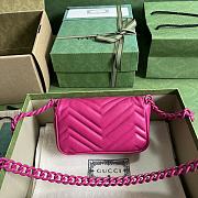 Okify Gucci Marmont Chain Macaron Rose Red Mini Handbag 16.5x10.2x5.1cm - 2