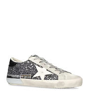 Okify Golden Goose Leather Glitter Super Star Sneakers   - 4