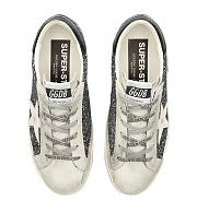 Okify Golden Goose Leather Glitter Super Star Sneakers   - 2