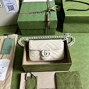 Okify Gucci Marmont Chain Macaron White Mini Handbag 16.5x10.2x5.1cm - 1