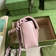 Okify Gucci Marmont Chain Macaron Light Pink Mini Handbag 16.5x10.2x5.1cm - 3