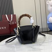 Okify Gucci Mini bamboo top handle tote bag in black 16x27x14x4.6cm  - 1