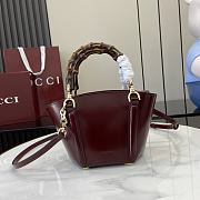 Okify Gucci Mini bamboo top handle tote bag in red 16x27x14x4.6cm  - 1