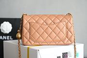 Okify Chanel Pearl Crush Beige Lambskin Flap Bag 13X20X7cm - 3