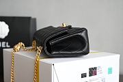 Okify Chanel Pearl Crush Black Lambskin Flap Bag 13X20X7cm - 3