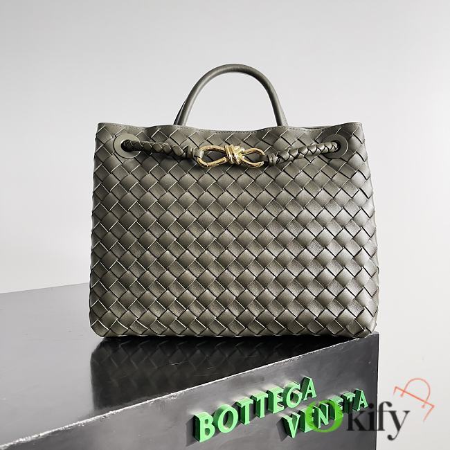 Okify Bottega Veneta Medium Andiamo Intrecciato Leather Tote Bag 32x24x12cm - 1