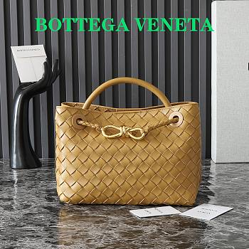 Okify Bottega Veneta Small Andiamo Intrecciato Leather Tote Bag Dark Praline 25×22×10.5 cm