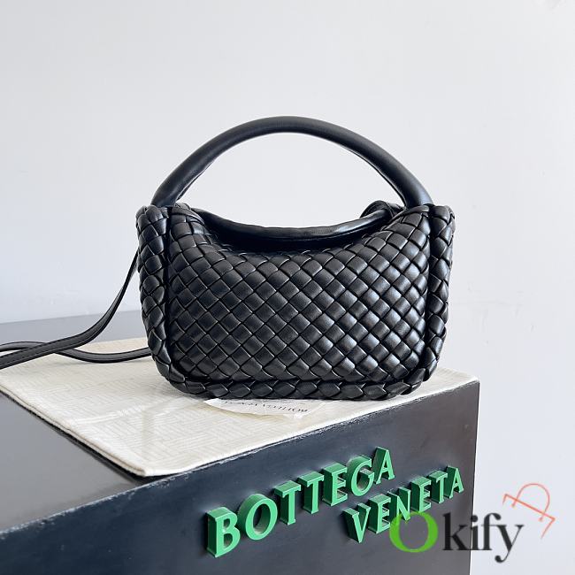 Okify Bottega Veneta Mini Cobble Top Handle Black Bag 23x11x8cm - 1