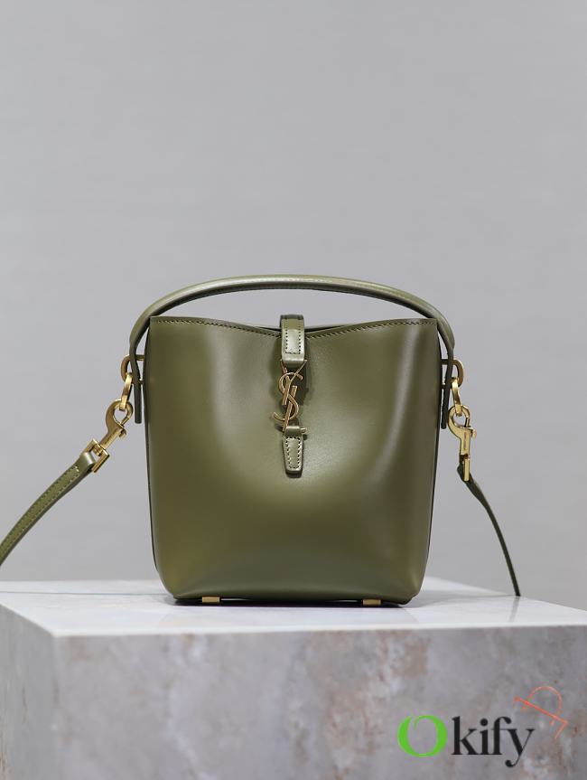 Okify YSL Le 37 Mini Green Bucket Bag 15x13x6cm - 1