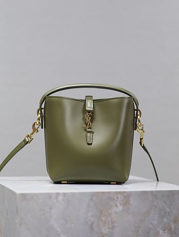 Okify YSL Le 37 Mini Green Bucket Bag 15x13x6cm