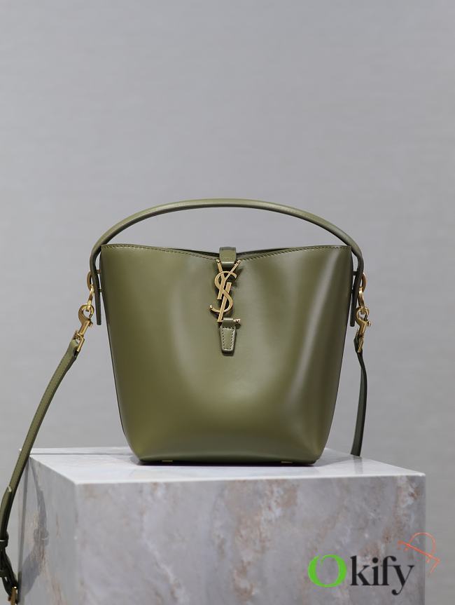 Okify YSL Le 37 Small Green Bucket Bag 17×20×13cm - 1