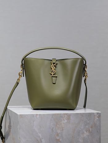 Okify YSL Le 37 Small Green Bucket Bag 17×20×13cm