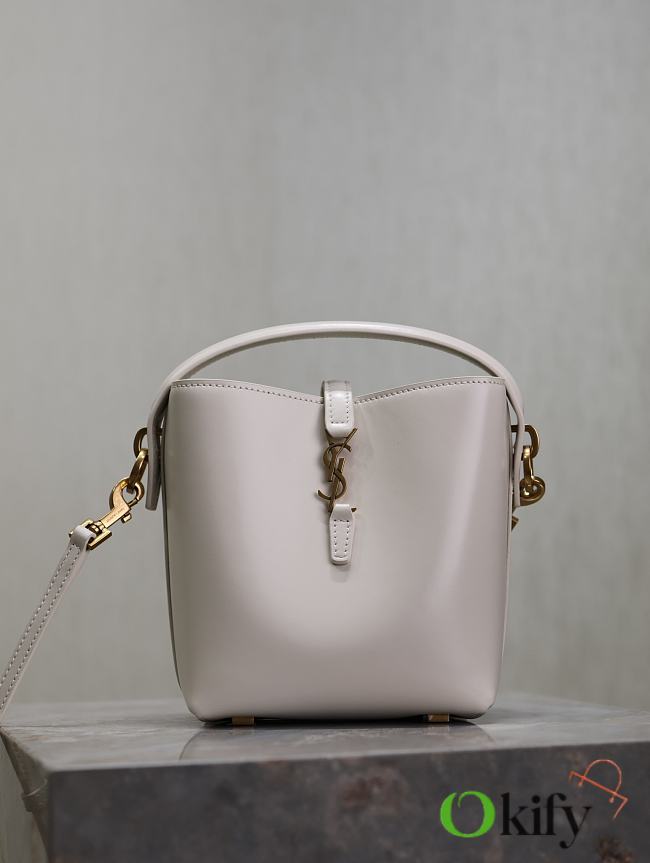 Okify YSL Le 37 Mini White Bucket Bag 15x13x6cm - 1