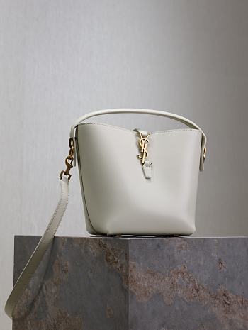 Okify YSL Le 37 Small White Bucket Bag 17×20×13cm